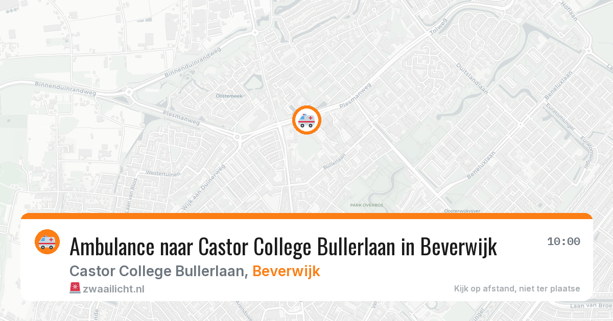 Ambulance naar Castor College Bullerlaan in Beverwijk — 10 mrt 2026