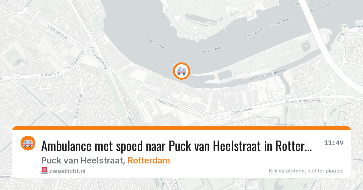 Ambulance met spoed naar Puck van Heelstraat in Rotterdam — 11 aug 2026