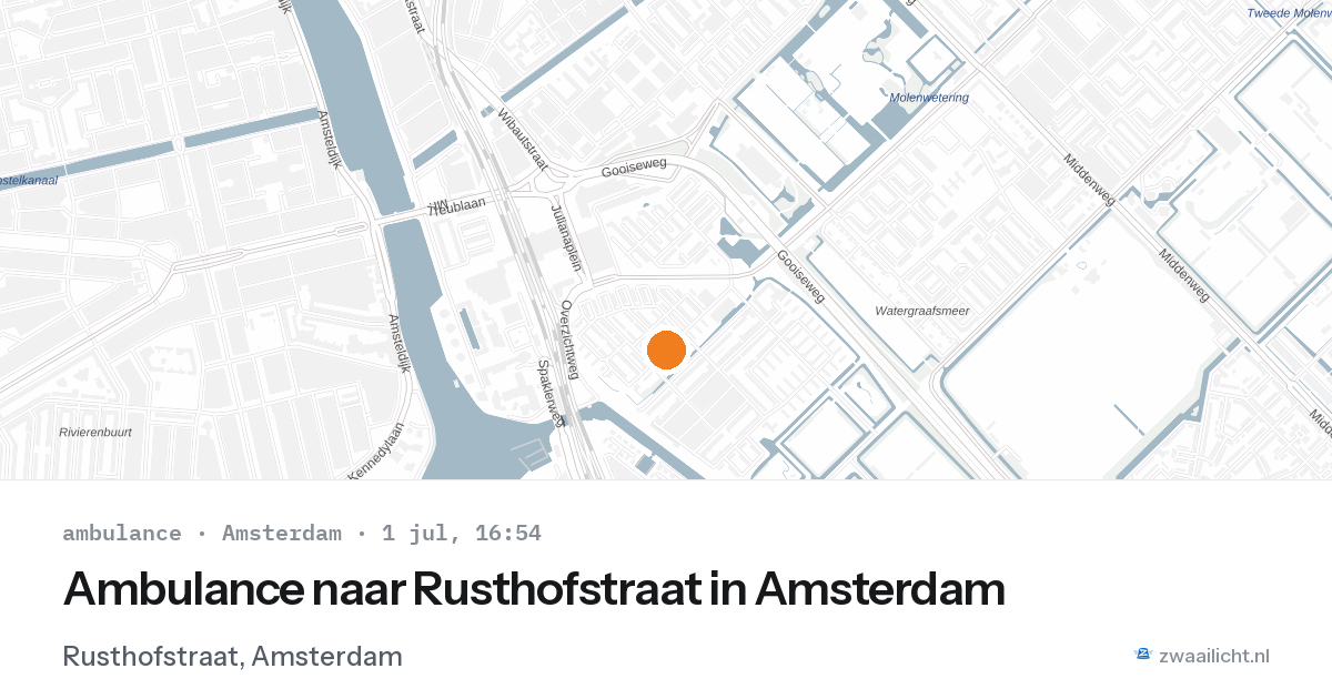 Ambulance naar Rusthofstraat in Amsterdam — 1 jul 2026