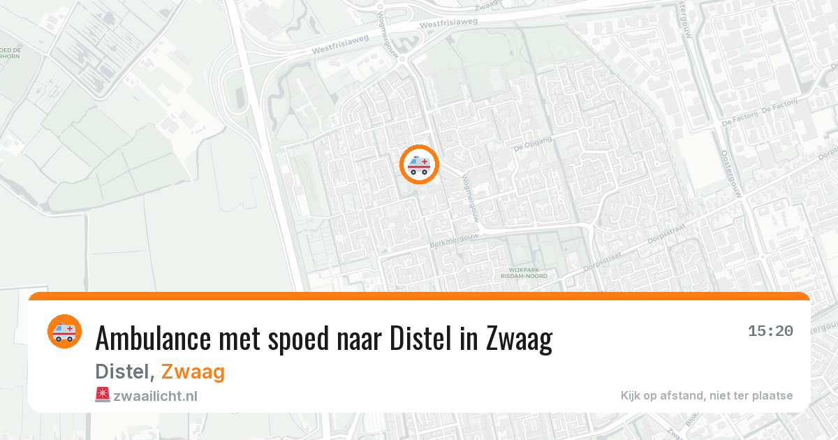 Ambulance met spoed naar Distel in Zwaag — 5 jul 2026