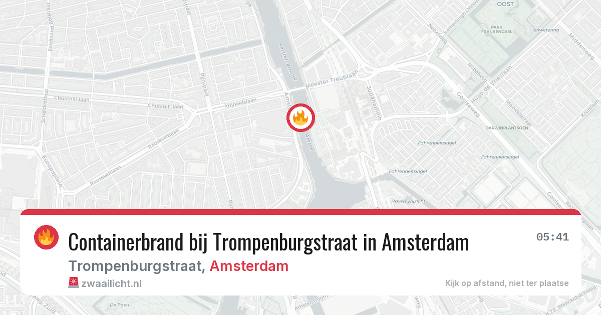Containerbrand bij Trompenburgstraat in Amsterdam — 30 jun 2026