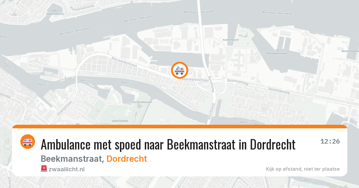 Ambulance met spoed naar Beekmanstraat in Dordrecht — 13 apr 2026