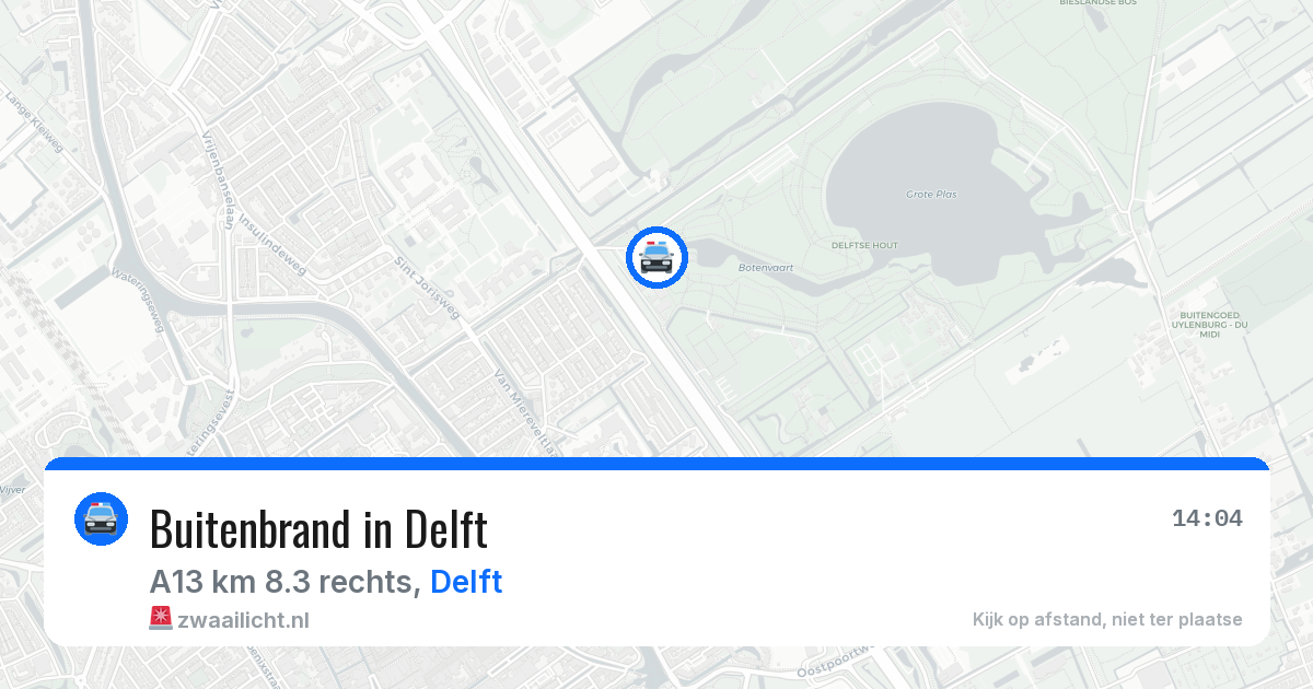 Buitenbrand in Delft — 13 aug 2026