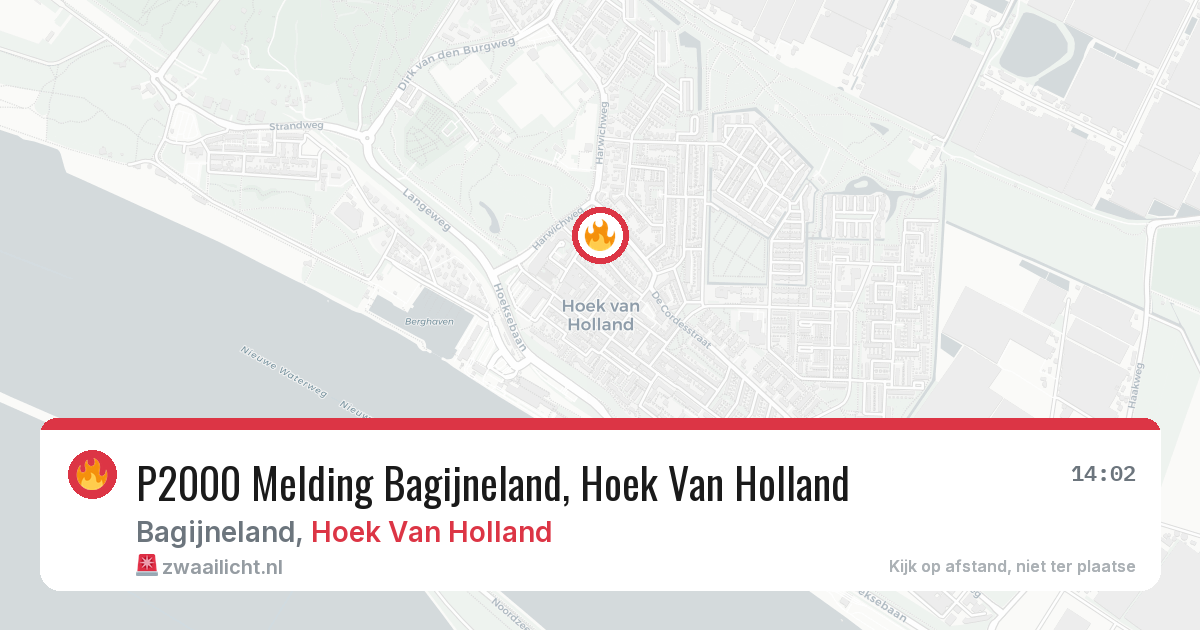 P2000 Melding Bagijneland, Hoek Van Holland — 31 jul 2026