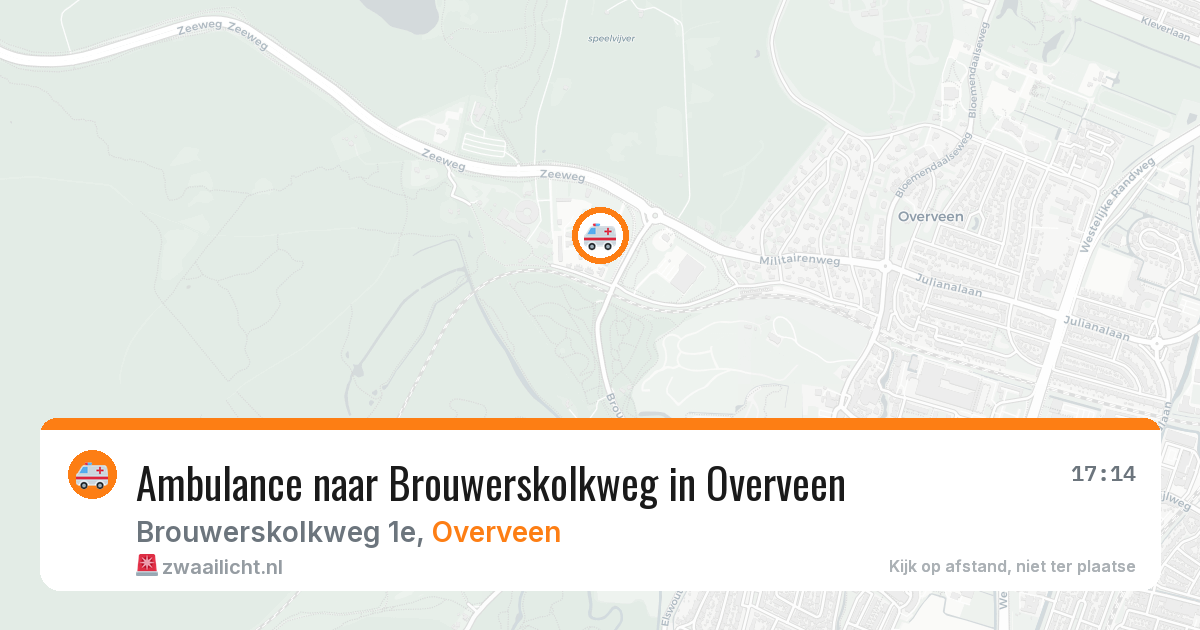 Ambulance naar Brouwerskolkweg in Overveen — 11 aug 2026