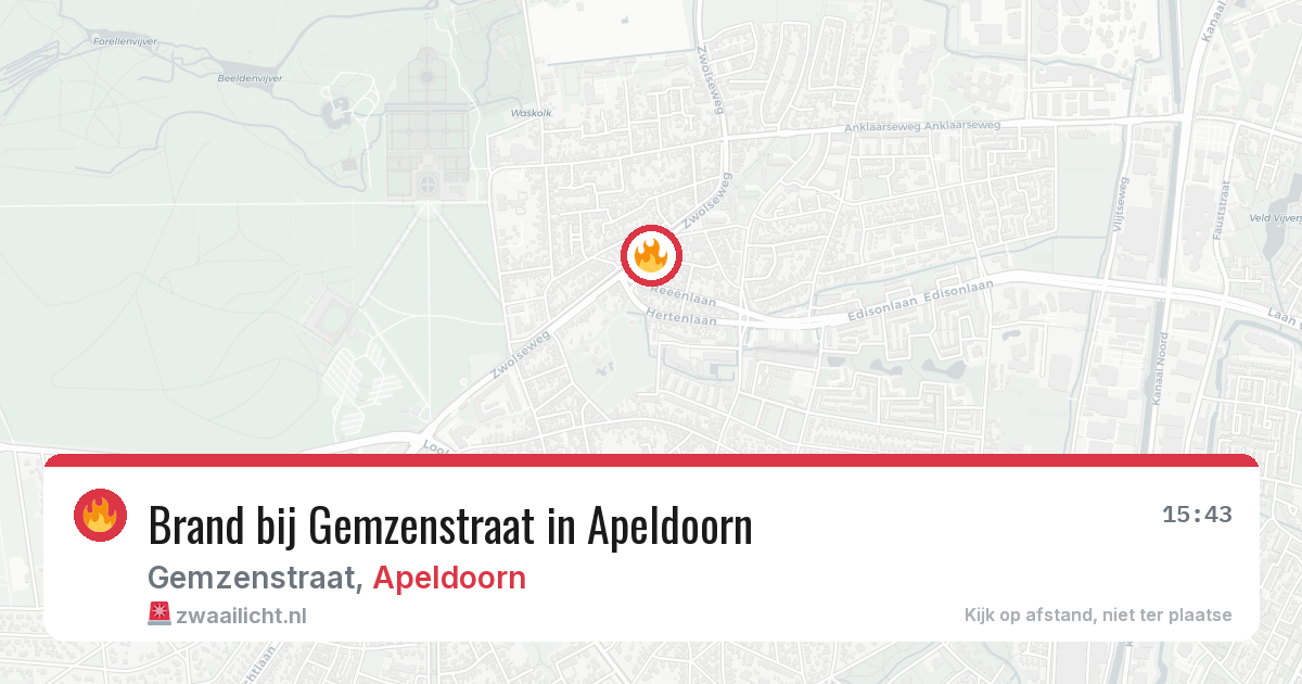 Brand bij Gemzenstraat in Apeldoorn — 24 jun 2026