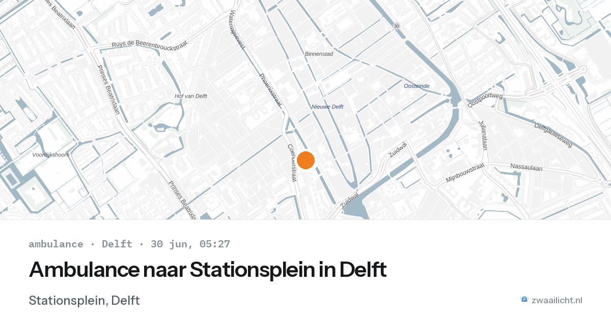 Ambulance naar Stationsplein in Delft — 30 jun 2026