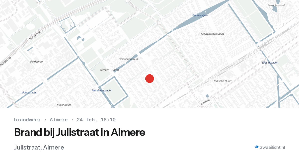 Brand bij Julistraat in Almere — 24 feb 2026