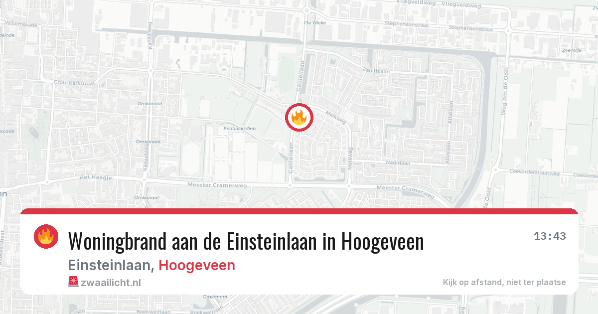 Woningbrand aan de Einsteinlaan in Hoogeveen — 26 mrt 2026
