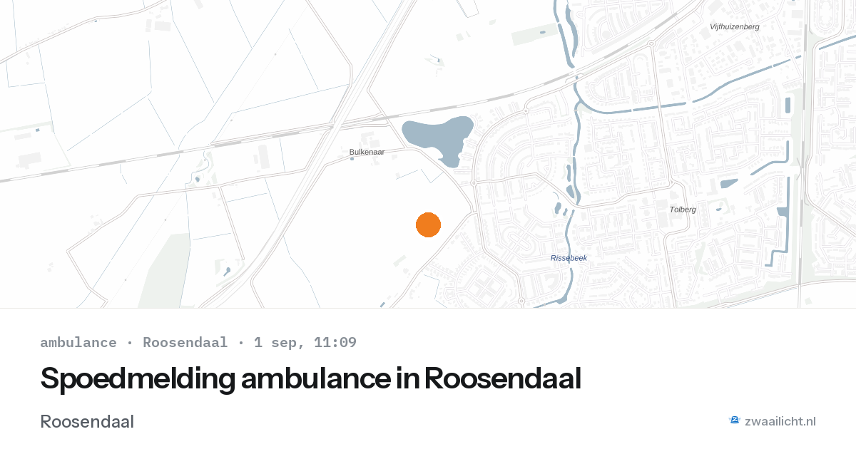 Spoedmelding ambulance in Roosendaal — 1 sep 2026
