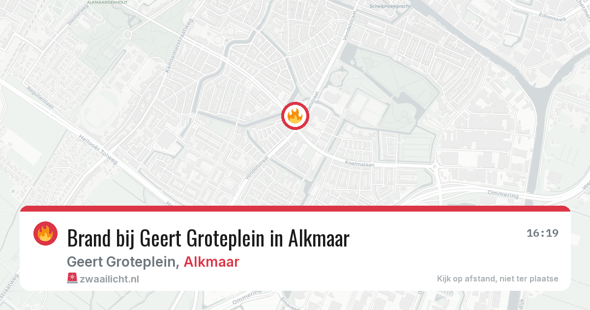 Brand bij Geert Groteplein in Alkmaar — 23 jul 2026