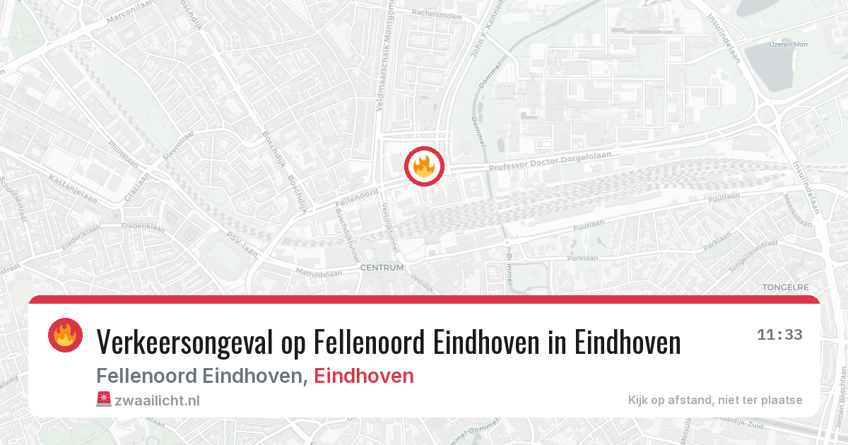 Verkeersongeval op Fellenoord Eindhoven in Eindhoven — 25 feb 2026