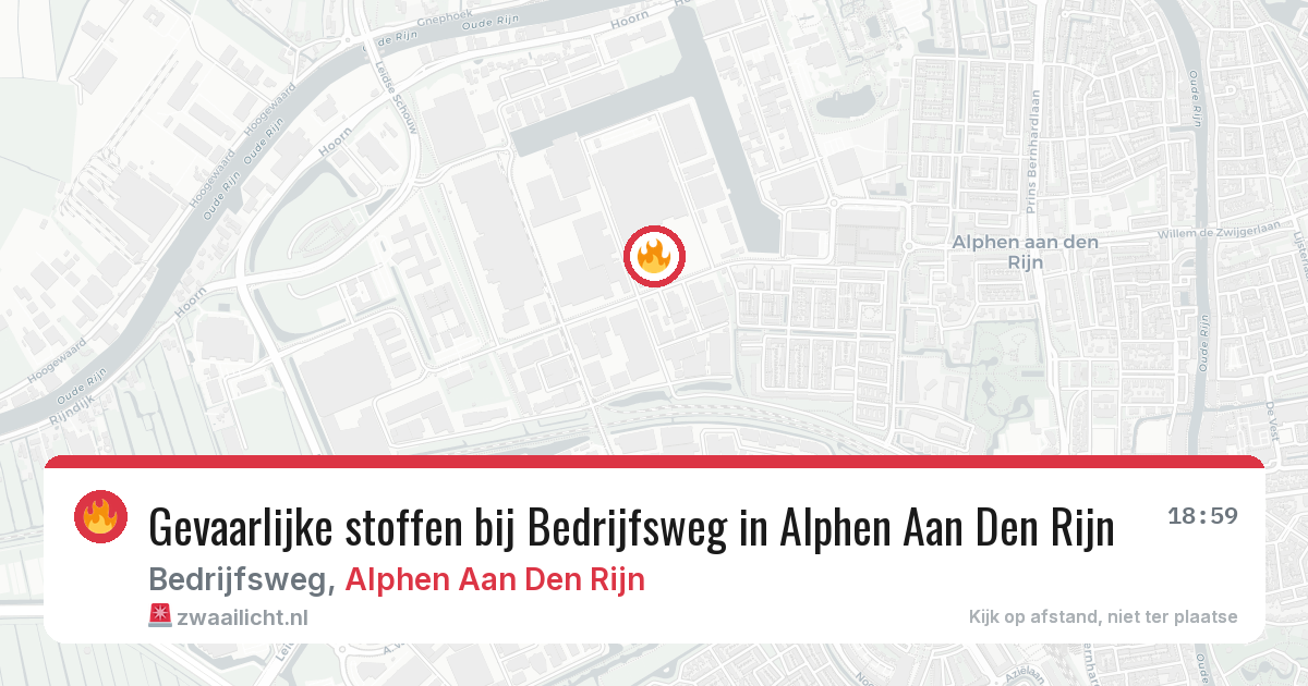 Gevaarlijke stoffen bij Bedrijfsweg in Alphen Aan Den Rijn — 18 jun 2026