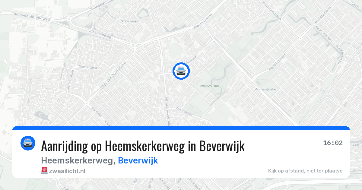 Aanrijding op Heemskerkerweg in Beverwijk — 14 aug 2026
