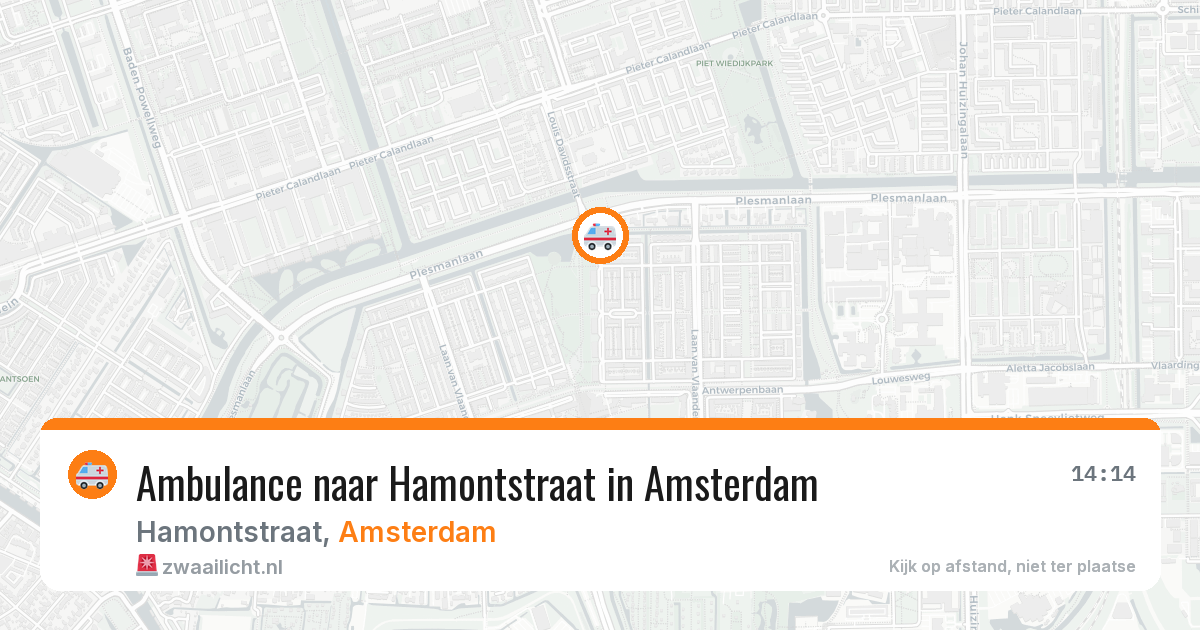 Ambulance naar Hamontstraat in Amsterdam — 7 jul 2026