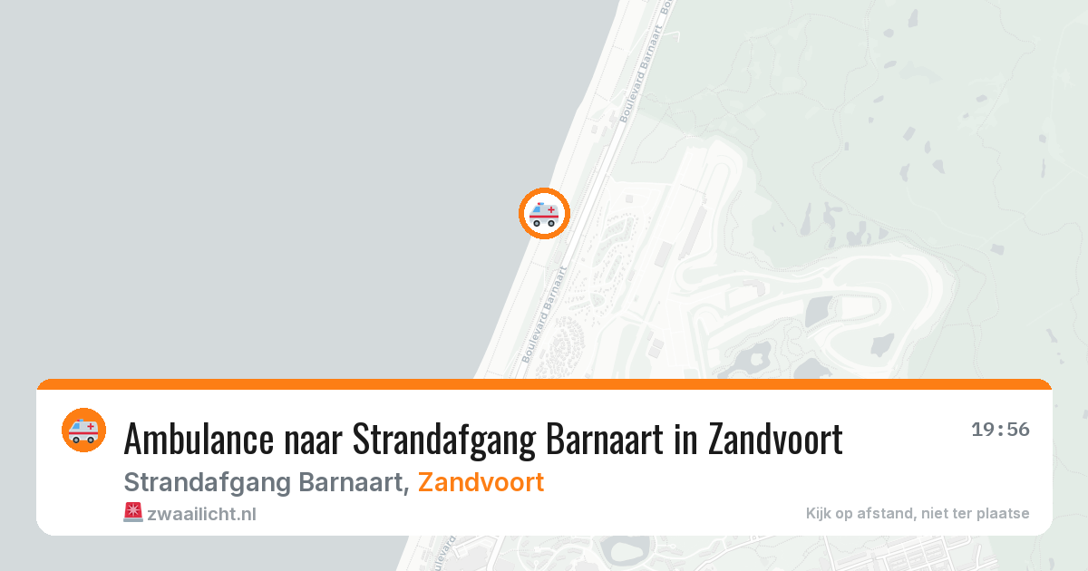 Ambulance naar Strandafgang Barnaart in Zandvoort — 13 aug 2026