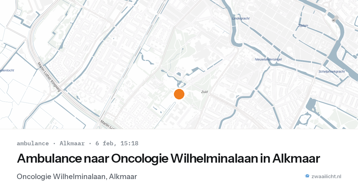 Ambulance naar Oncologie Wilhelminalaan in Alkmaar — 6 feb 2026