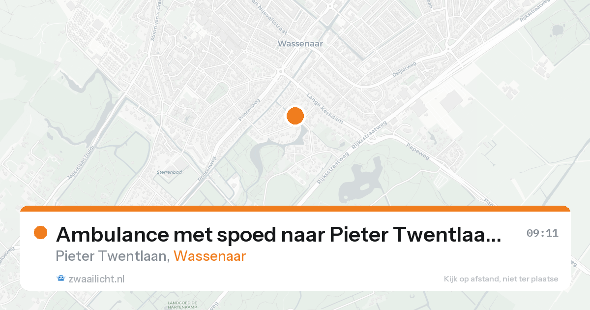 Ambulance met spoed naar Pieter Twentlaan in Wassenaar — 24 aug 2026