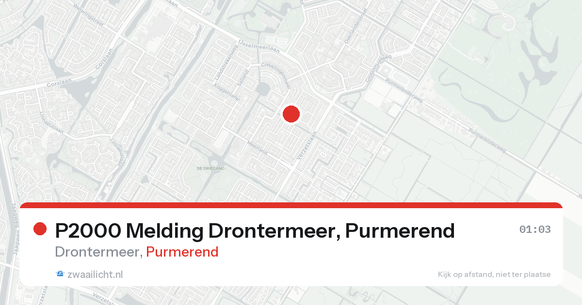 P2000 Melding Drontermeer, Purmerend — 8 feb 2026