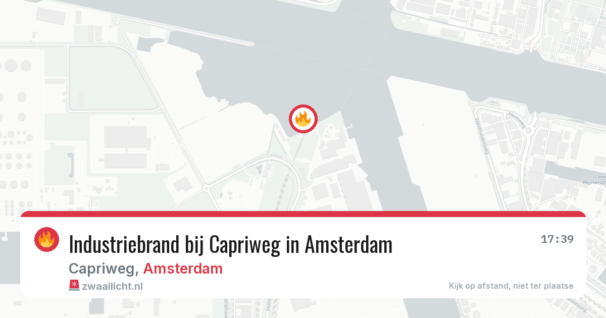 Industriebrand bij Capriweg in Amsterdam — 26 jun 2026