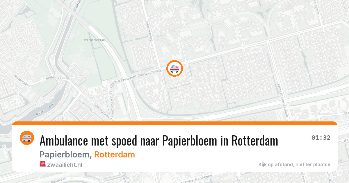 Ambulance met spoed naar Papierbloem in Rotterdam — 24 mrt 2026