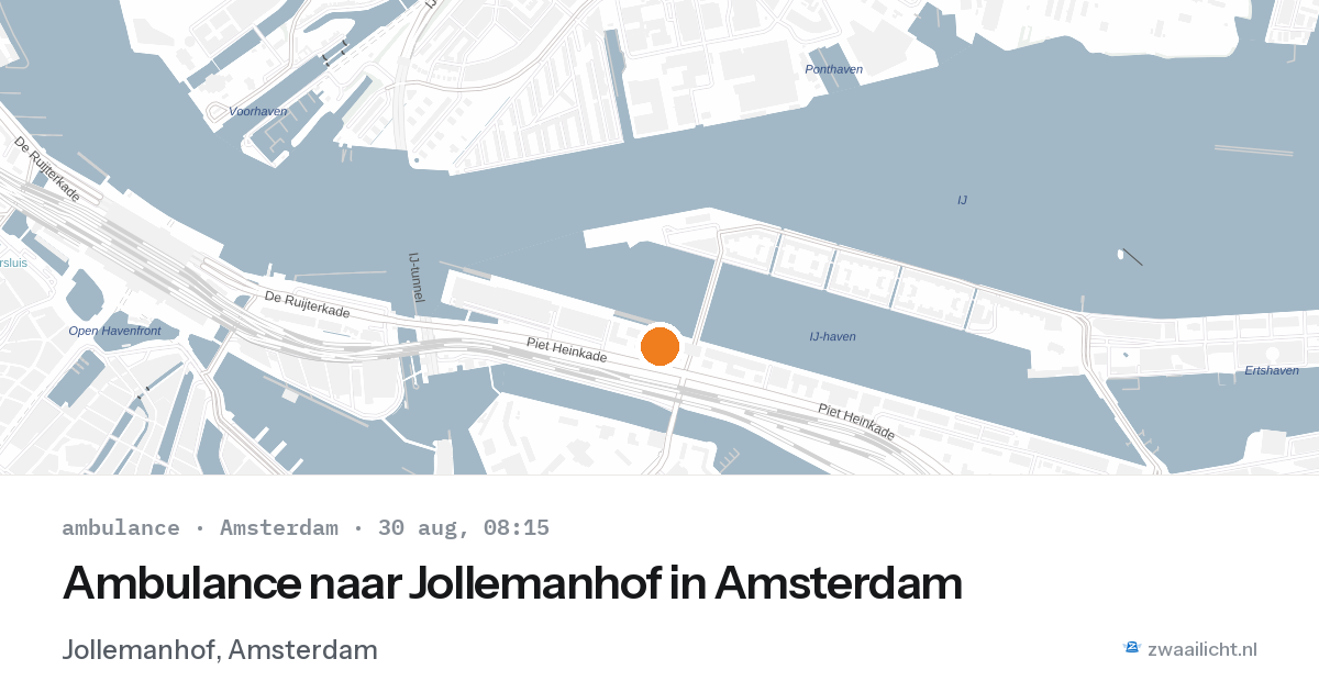 Ambulance naar Jollemanhof in Amsterdam — 30 aug 2026