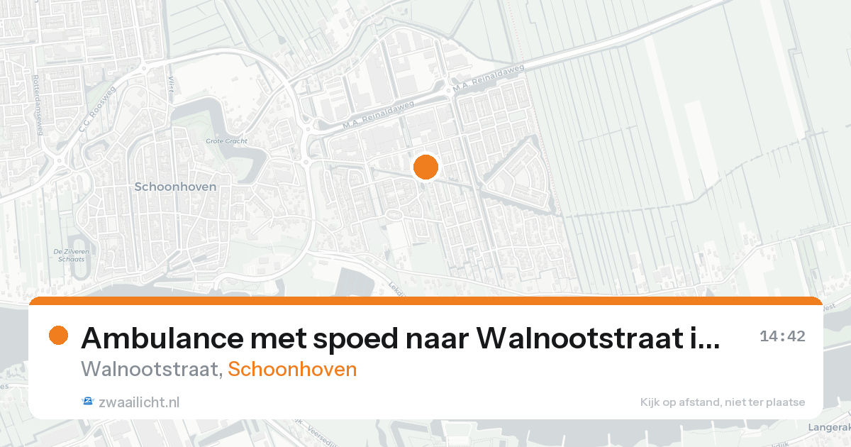 Ambulance met spoed naar Walnootstraat in Schoonhoven — 18 aug 2026