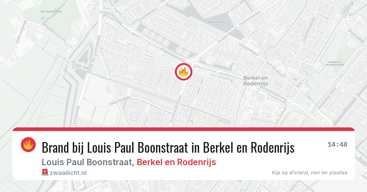 Brand bij Louis Paul Boonstraat in Berkel en Rodenrijs — 30 jun 2026