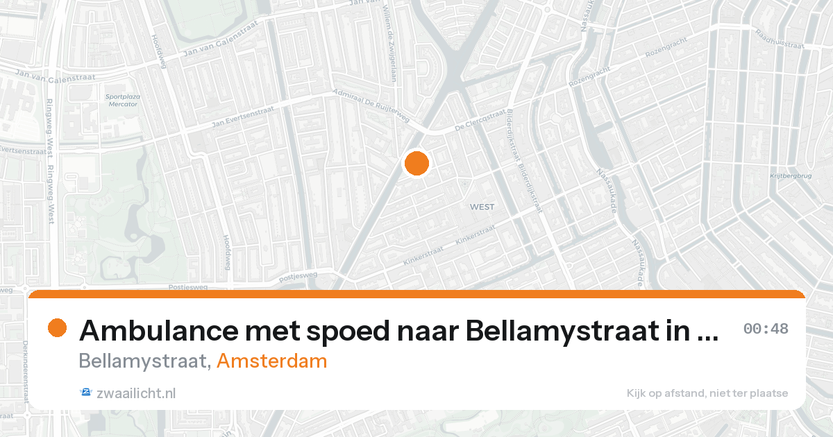 Ambulance met spoed naar Bellamystraat in Amsterdam — 17 aug 2026