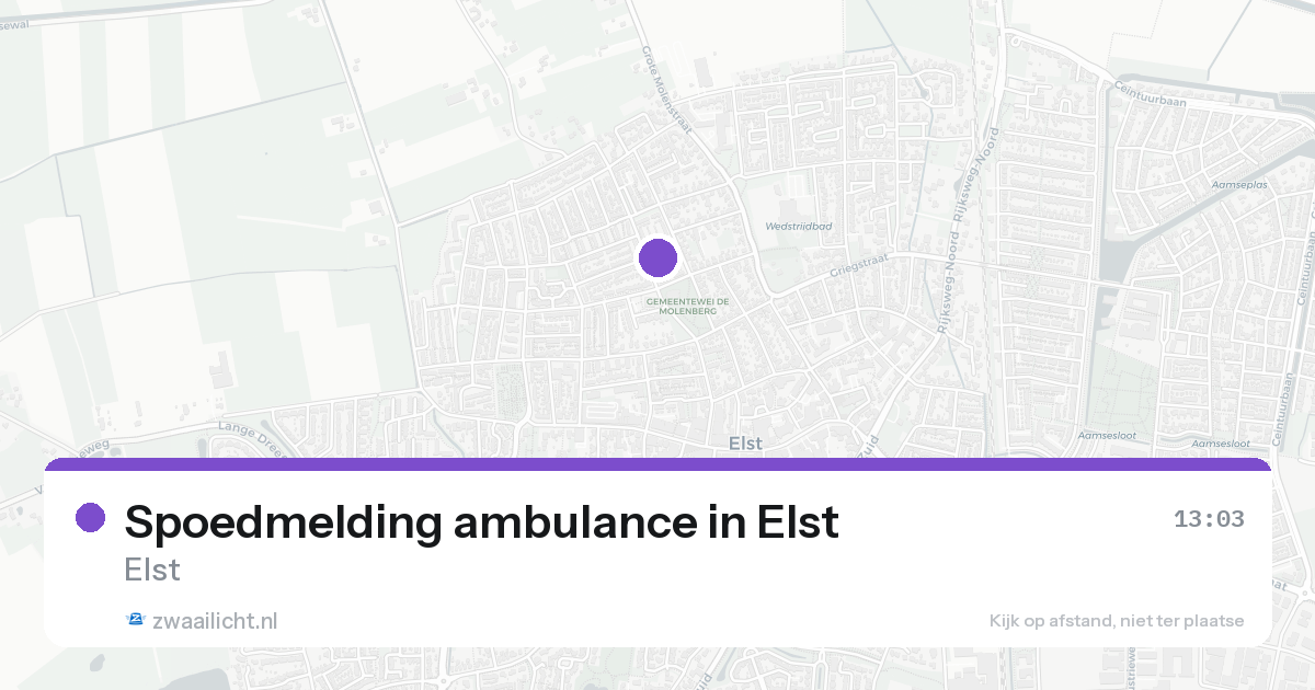 Spoedmelding ambulance in Elst — 15 aug 2026