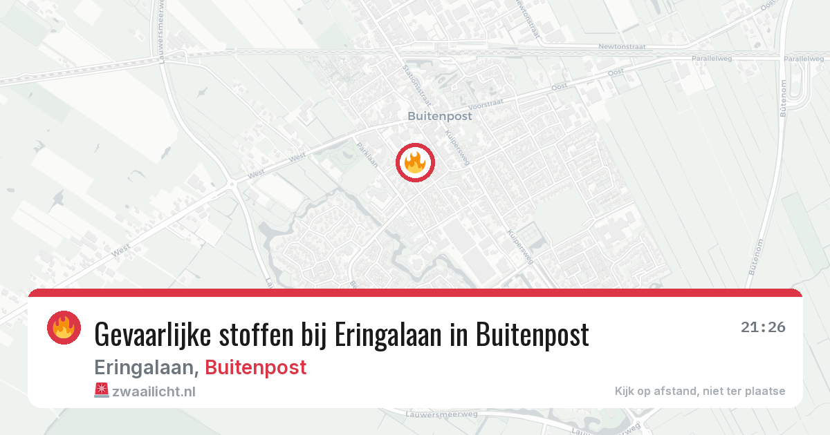 Gevaarlijke stoffen bij Eringalaan in Buitenpost — 7 jun 2026