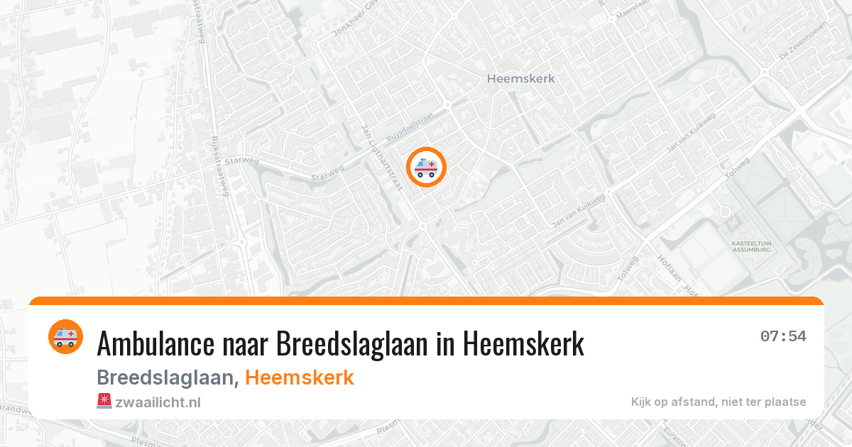 Ambulance naar Breedslaglaan in Heemskerk — 13 jul 2026