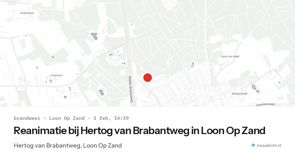 Reanimatie bij Hertog van Brabantweg in Loon Op Zand — 1 feb 2026