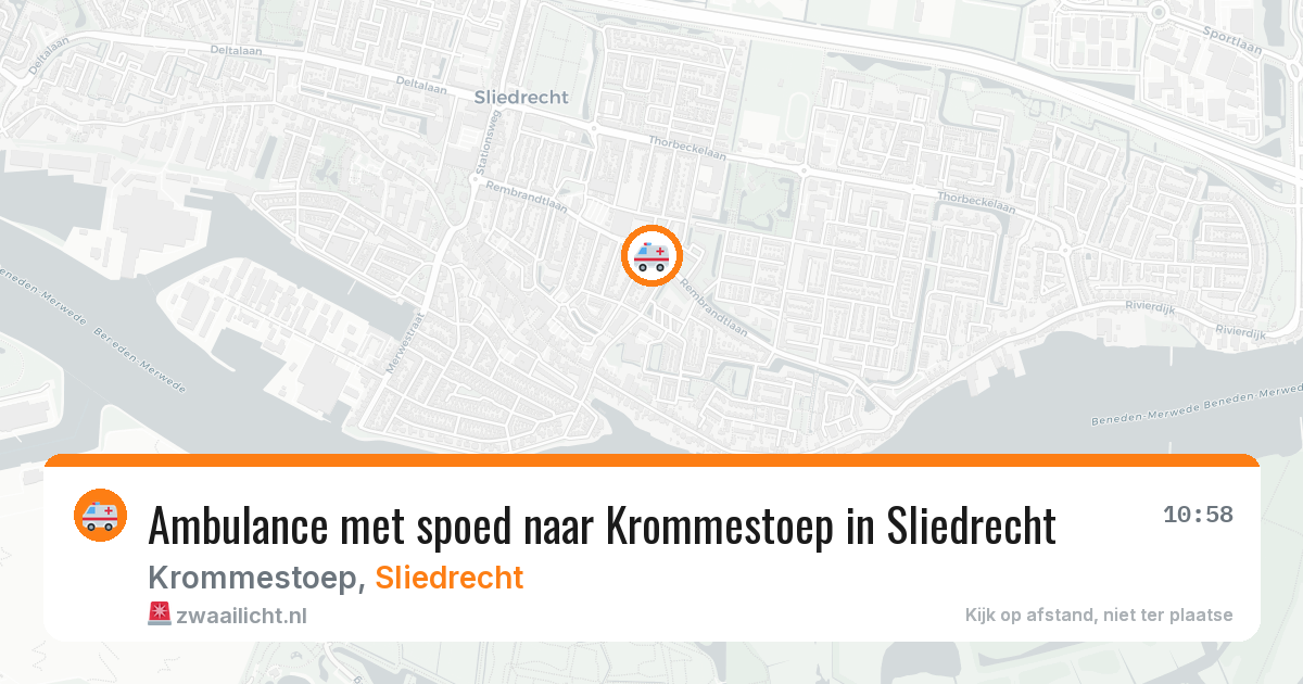 Ambulance met spoed naar Krommestoep in Sliedrecht — 3 aug 2026