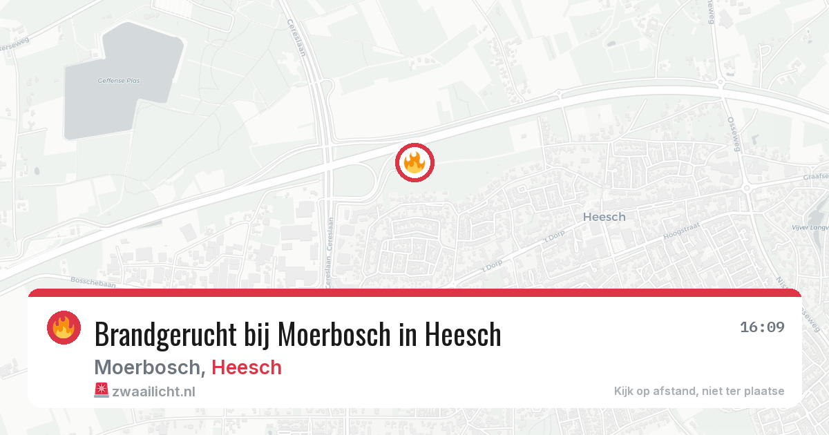 Brandgerucht bij Moerbosch in Heesch — 23 mei 2026