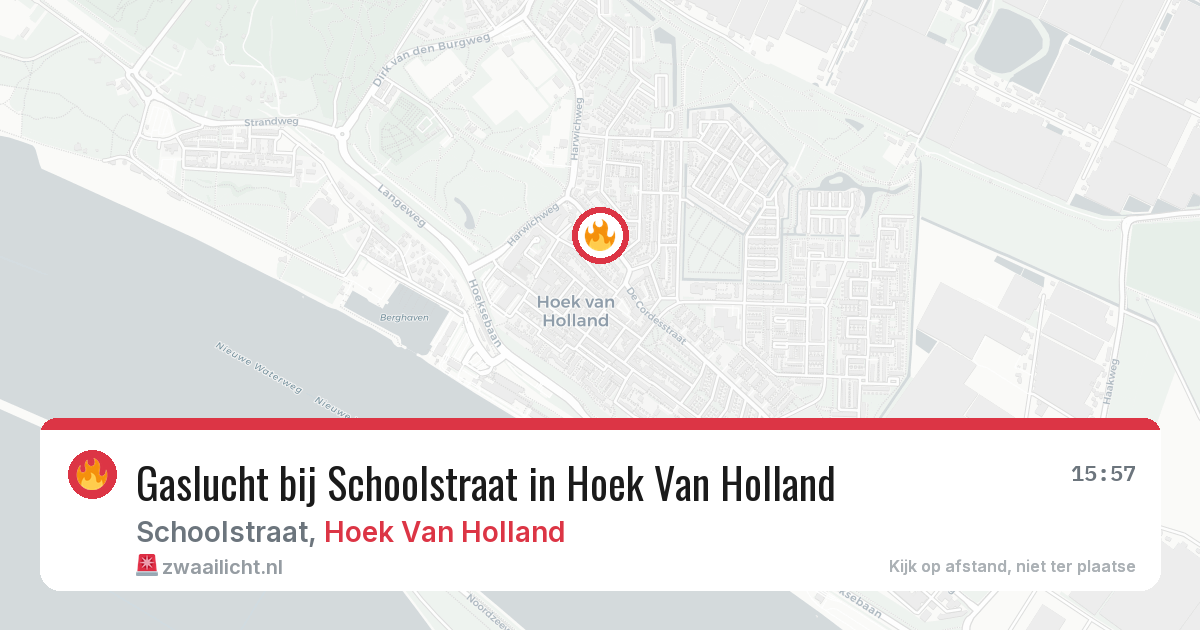 Gaslucht bij Schoolstraat in Hoek Van Holland — 7 aug 2026