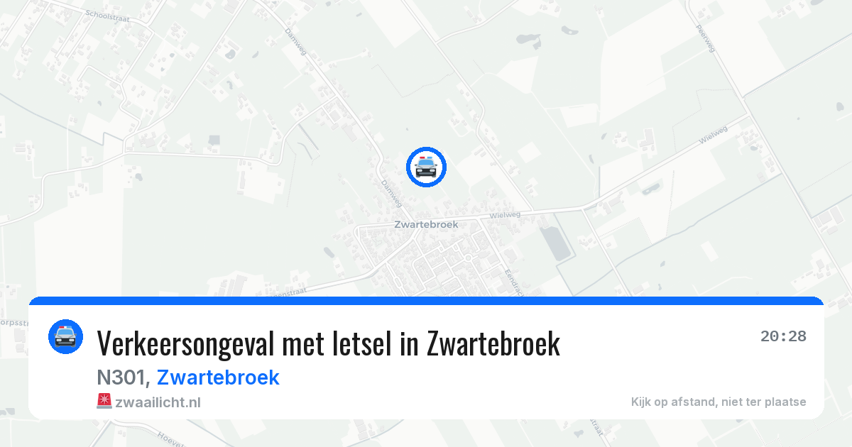 Verkeersongeval met letsel in Zwartebroek — 5 aug 2026