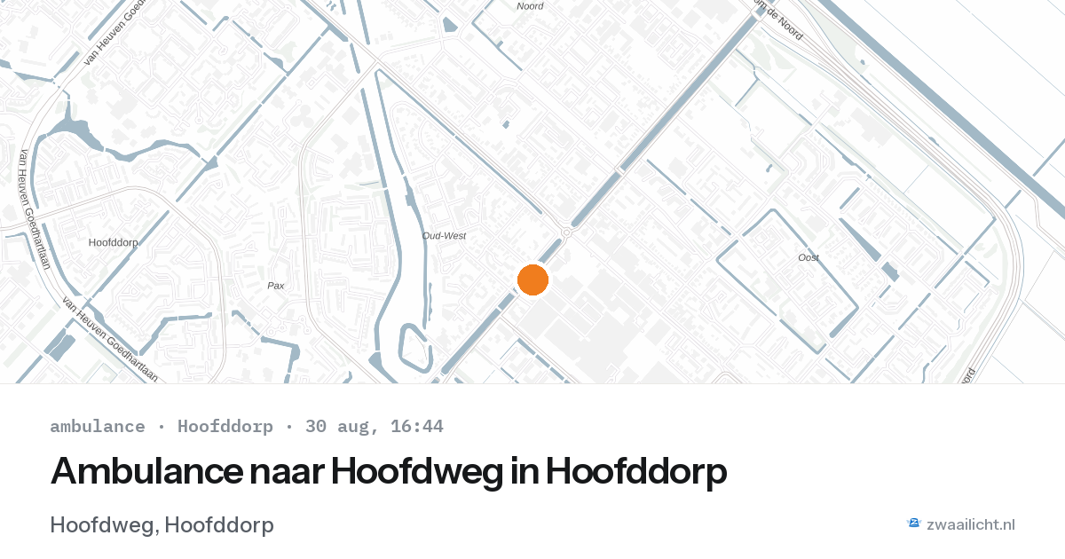 Ambulance naar Hoofdweg in Hoofddorp — 30 aug 2026