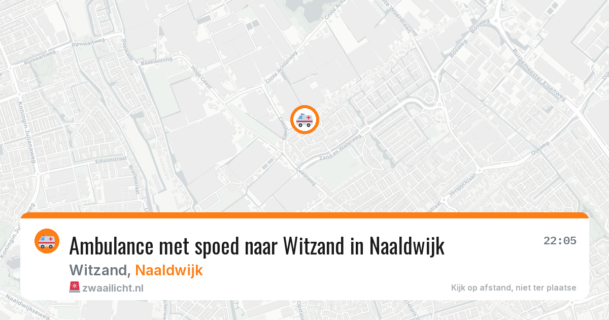 Ambulance met spoed naar Witzand in Naaldwijk — 2 aug 2026
