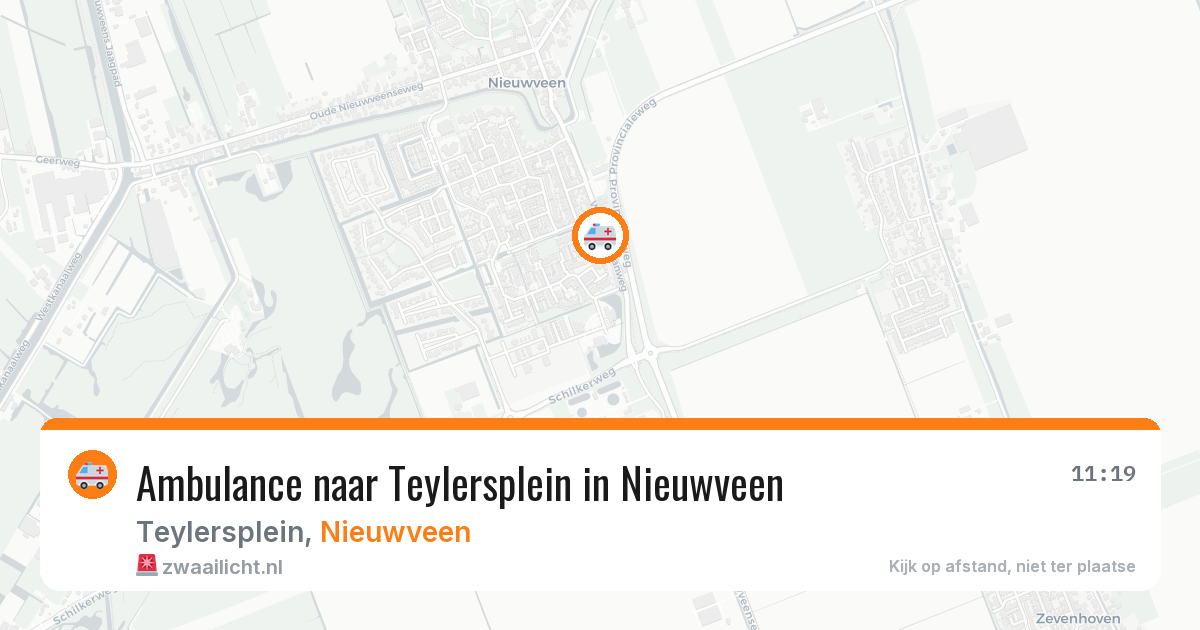 Ambulance naar Teylersplein in Nieuwveen — 4 aug 2026