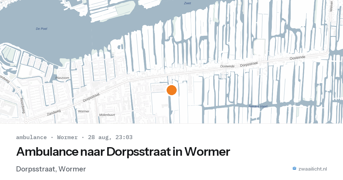 Ambulance naar Dorpsstraat in Wormer — 28 aug 2026
