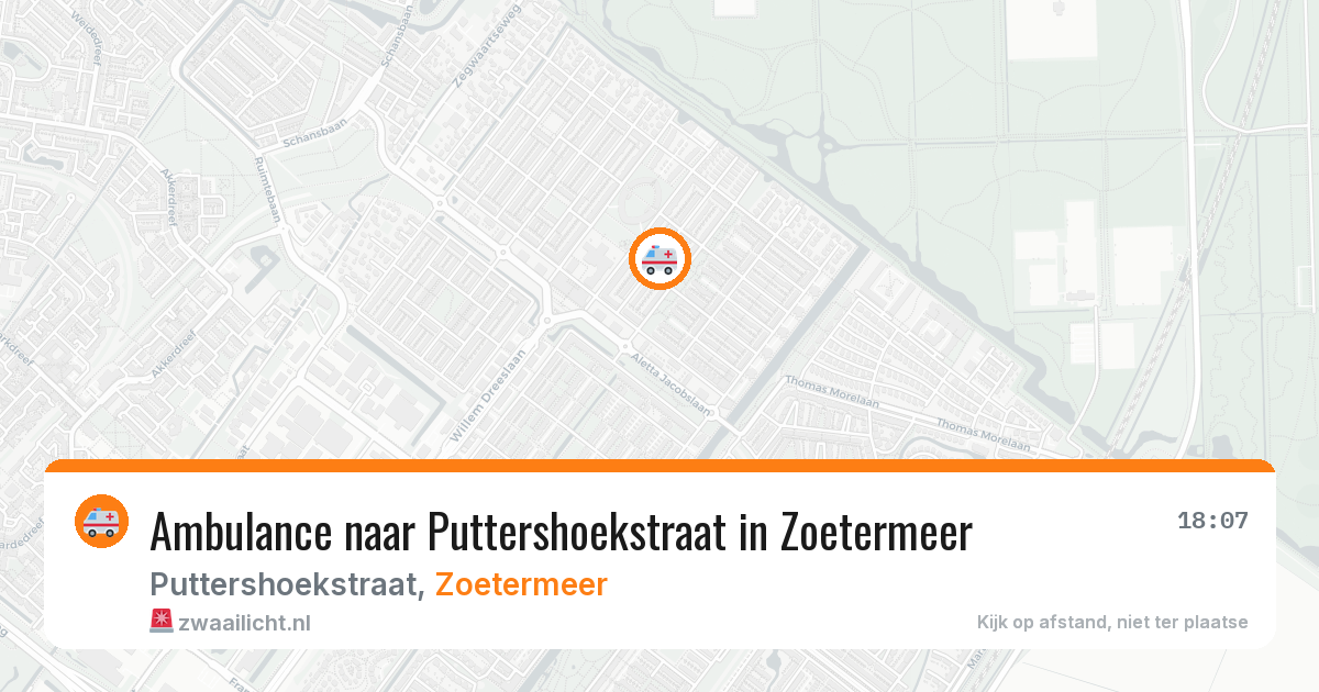 Ambulance naar Puttershoekstraat in Zoetermeer — 9 apr 2026