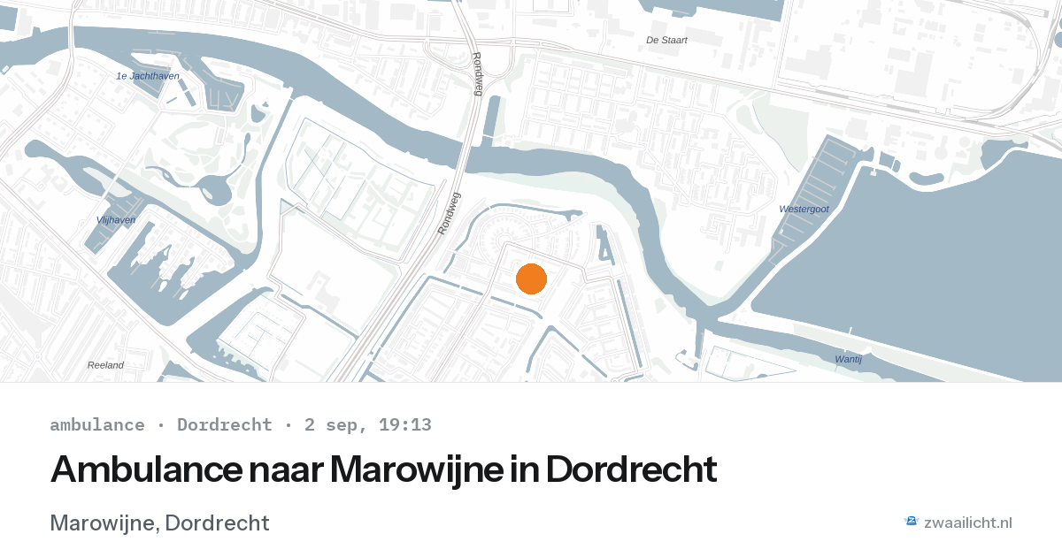 Ambulance naar Marowijne in Dordrecht — 2 sep 2026