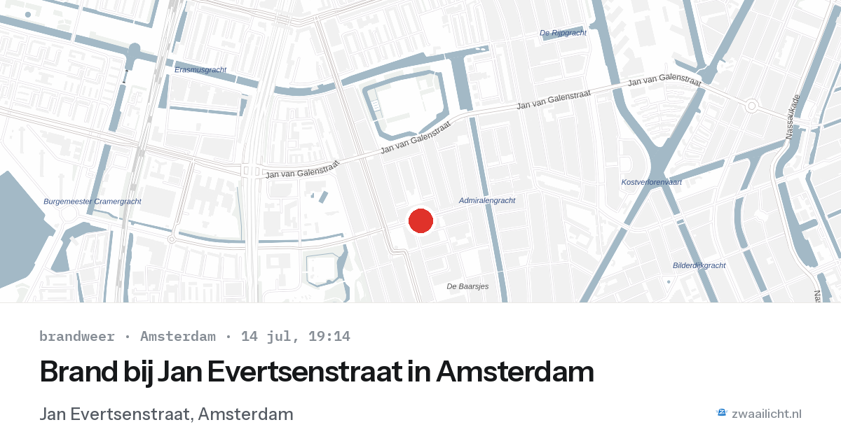 Brand bij Jan Evertsenstraat in Amsterdam — 14 jul 2026
