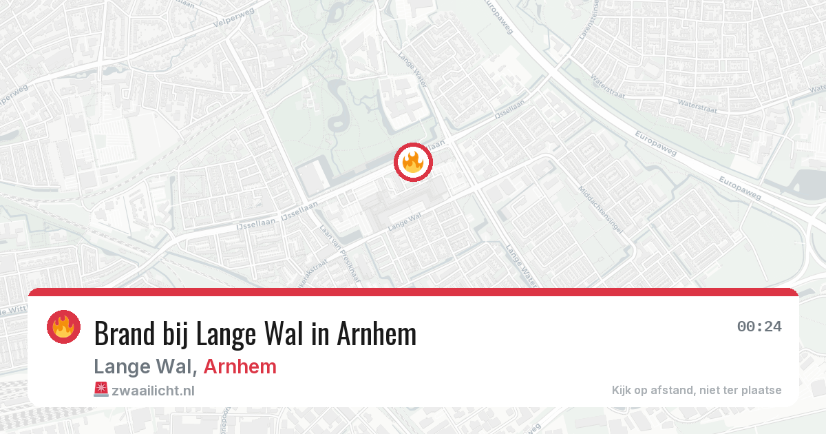 Brand bij Lange Wal in Arnhem — 13 aug 2026