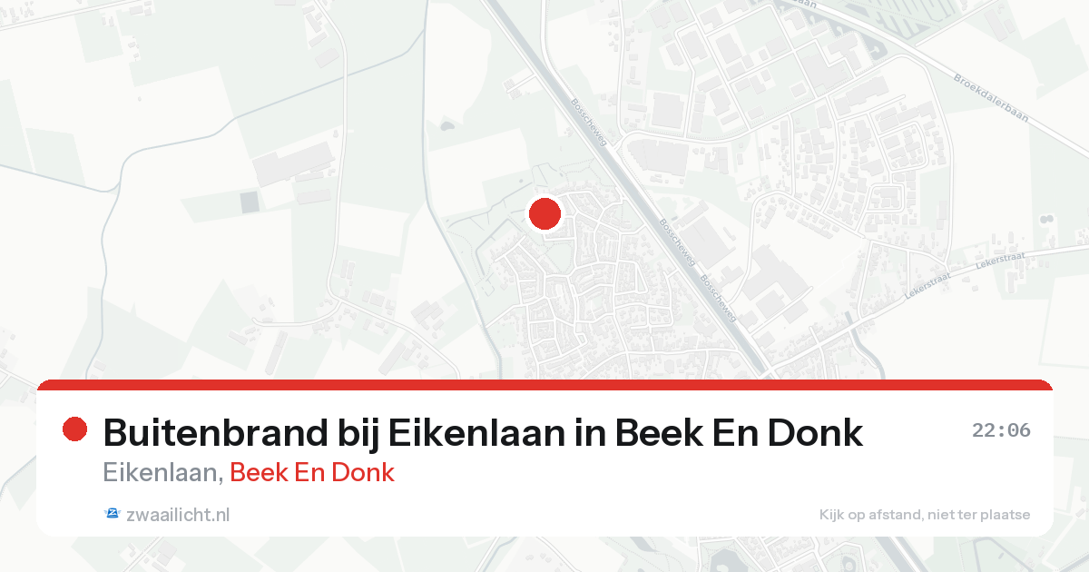 Buitenbrand bij Eikenlaan in Beek En Donk — 17 aug 2026