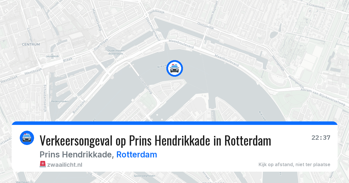 Verkeersongeval op Prins Hendrikkade in Rotterdam — 13 mrt 2026
