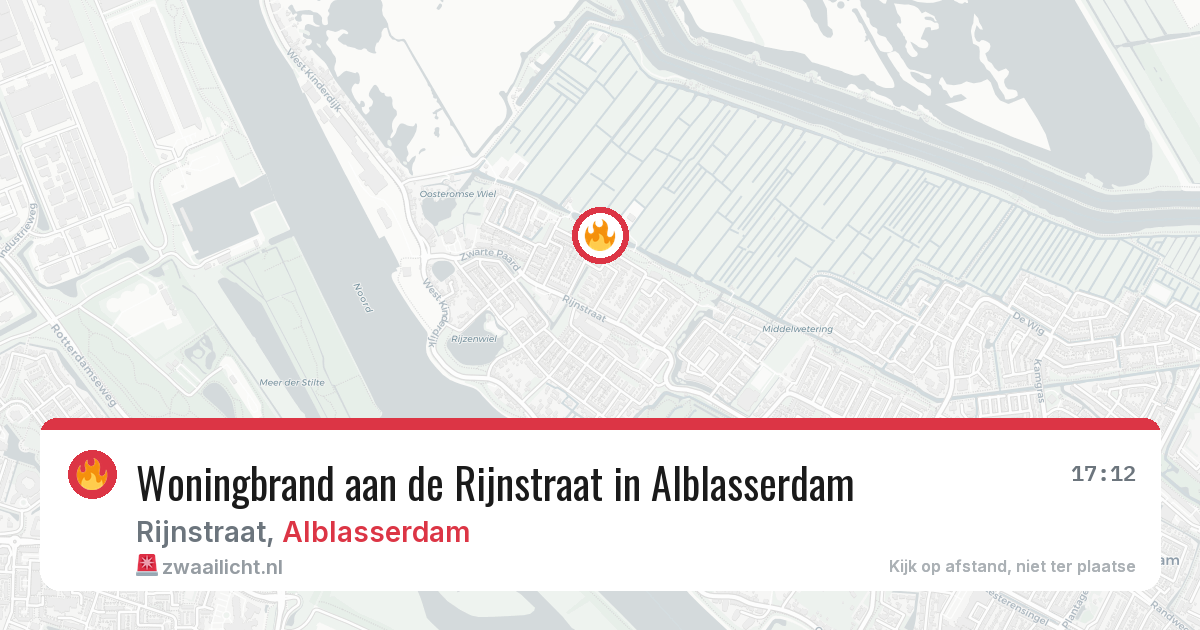 Woningbrand aan de Rijnstraat in Alblasserdam — 9 jun 2026