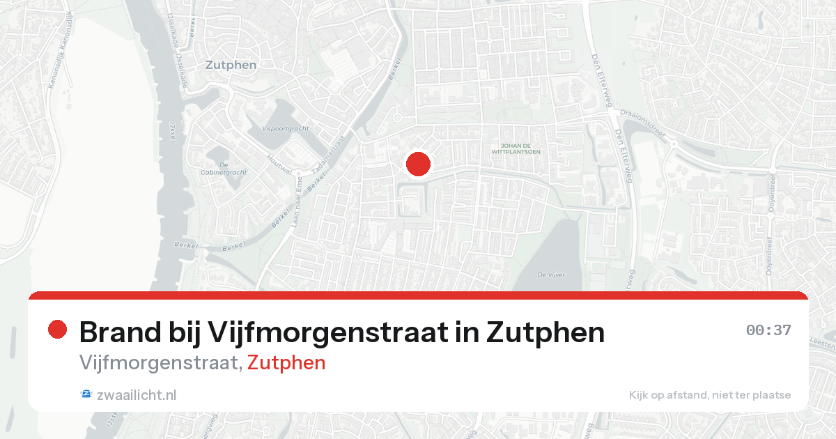 Brand bij Vijfmorgenstraat in Zutphen — 17 aug 2026