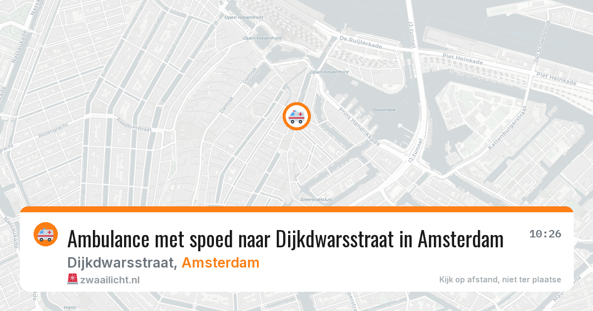 Ambulance met spoed naar Dijkdwarsstraat in Amsterdam — 19 jun 2026
